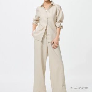 Uniqlo Cream Linen Women's Pants